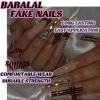 imageBABALAL Long Square Press on Nails French Tip Fake Nails Red Sliver False Nails with Bow Rhinestone Charm Designs Long Square Nail Press ons Sparkly Bling Nails Supplies Stick on Nails for Women 24PcsBNB103