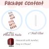 imageBABALAL Long Square Press on Nails French Tip Fake Nails Red Sliver False Nails with Bow Rhinestone Charm Designs Long Square Nail Press ons Sparkly Bling Nails Supplies Stick on Nails for Women 24PcsBNB118