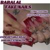 imageBABALAL Long Square Press on Nails French Tip Fake Nails Red Sliver False Nails with Bow Rhinestone Charm Designs Long Square Nail Press ons Sparkly Bling Nails Supplies Stick on Nails for Women 24PcsBNB104