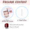 imageBABALAL Long Square Press on Nails French Tip Fake Nails Red Sliver False Nails with Bow Rhinestone Charm Designs Long Square Nail Press ons Sparkly Bling Nails Supplies Stick on Nails for Women 24PcsBNB103