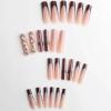 imageBABALAL Long Square Press on Nails French Tip Fake Nails Red Sliver False Nails with Bow Rhinestone Charm Designs Long Square Nail Press ons Sparkly Bling Nails Supplies Stick on Nails for Women 24PcsBNB103