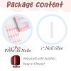 imageBABALAL Long Square Press on Nails French Tip Fake Nails Red Sliver False Nails with Bow Rhinestone Charm Designs Long Square Nail Press ons Sparkly Bling Nails Supplies Stick on Nails for Women 24PcsBNB106