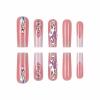 imageBABALAL Long Stiletto Press on Nails Almond Fake Nails Black Goth Acrylic Nails Supplies Blue Butterfly Y2k Glue on Nails Art 24Pcs Glossy Manicure Artificial Nails Full Cover False NailsBND113