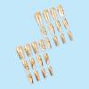 imageBABALAL Long Stiletto Press on Nails Almond Fake Nails Black Goth Acrylic Nails Supplies Blue Butterfly Y2k Glue on Nails Art 24Pcs Glossy Manicure Artificial Nails Full Cover False NailsBND107