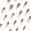 imageBABALAL Long Stiletto Press on Nails Almond Fake Nails Black Goth Acrylic Nails Supplies Blue Butterfly Y2k Glue on Nails Art 24Pcs Glossy Manicure Artificial Nails Full Cover False NailsBND08