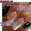 imageBABALAL Long Stiletto Press on Nails Almond Fake Nails Black Goth Acrylic Nails Supplies Blue Butterfly Y2k Glue on Nails Art 24Pcs Glossy Manicure Artificial Nails Full Cover False NailsBND120