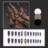 imageBABALAL Long Stiletto Press on Nails Almond Fake Nails Black Goth Acrylic Nails Supplies Blue Butterfly Y2k Glue on Nails Art 24Pcs Glossy Manicure Artificial Nails Full Cover False NailsBND101