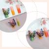 imageBABALAL Long Stiletto Press on Nails Almond Fake Nails Black Goth Acrylic Nails Supplies Blue Butterfly Y2k Glue on Nails Art 24Pcs Glossy Manicure Artificial Nails Full Cover False NailsBND118