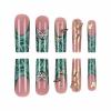 imageBABALAL Long Stiletto Press on Nails Almond Fake Nails Black Goth Acrylic Nails Supplies Blue Butterfly Y2k Glue on Nails Art 24Pcs Glossy Manicure Artificial Nails Full Cover False NailsBND111