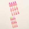 imageBABALAL Long Stiletto Press on Nails Almond Fake Nails Black Goth Acrylic Nails Supplies Blue Butterfly Y2k Glue on Nails Art 24Pcs Glossy Manicure Artificial Nails Full Cover False NailsBND106colorful