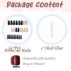 imageBABALAL Long Stiletto Press on Nails Almond Fake Nails Black Goth Acrylic Nails Supplies Blue Butterfly Y2k Glue on Nails Art 24Pcs Glossy Manicure Artificial Nails Full Cover False NailsBND120