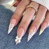 imageBABALAL Long Stiletto Press on Nails Almond Fake Nails Black Goth Acrylic Nails Supplies Blue Butterfly Y2k Glue on Nails Art 24Pcs Glossy Manicure Artificial Nails Full Cover False NailsBND08