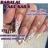 imageBABALAL Long Stiletto Press on Nails Almond Fake Nails Black Goth Acrylic Nails Supplies Blue Butterfly Y2k Glue on Nails Art 24Pcs Glossy Manicure Artificial Nails Full Cover False NailsBND08