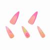 imageBABALAL Long Stiletto Press on Nails Almond Fake Nails Black Goth Acrylic Nails Supplies Blue Butterfly Y2k Glue on Nails Art 24Pcs Glossy Manicure Artificial Nails Full Cover False NailsBND106colorful