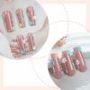 imageBABALAL Long Stiletto Press on Nails Almond Fake Nails Flower Glue on Nails Acrylic Nails with Charm Rose Luxury False Nails 24Pcs Gold Glitter Bling Full Cover Artificial Nails for Women GirlsBNF11blue