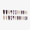 imageBABALAL Long Stiletto Press on Nails Almond Fake Nails Flower Glue on Nails Acrylic Nails with Charm Rose Luxury False Nails 24Pcs Gold Glitter Bling Full Cover Artificial Nails for Women GirlsBNF09