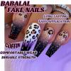 imageBABALAL Long Stiletto Press on Nails Almond Fake Nails Flower Glue on Nails Acrylic Nails with Charm Rose Luxury False Nails 24Pcs Gold Glitter Bling Full Cover Artificial Nails for Women GirlsBNF16