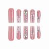 imageBABALAL Long Stiletto Press on Nails Almond Fake Nails Flower Glue on Nails Acrylic Nails with Charm Rose Luxury False Nails 24Pcs Gold Glitter Bling Full Cover Artificial Nails for Women GirlsBNF08