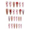 imageBABALAL Long Stiletto Press on Nails Almond Fake Nails Flower Glue on Nails Acrylic Nails with Charm Rose Luxury False Nails 24Pcs Gold Glitter Bling Full Cover Artificial Nails for Women GirlsBNF04