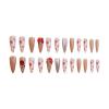 imageBABALAL Long Stiletto Press on Nails Almond Fake Nails Flower Glue on Nails Acrylic Nails with Charm Rose Luxury False Nails 24Pcs Gold Glitter Bling Full Cover Artificial Nails for Women GirlsBNF04