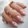 imageBABALAL Medium Length Press on Nails Oval Fake Nails Glossy Nails Pink Nails Round Artificial Nails for Women and Girls