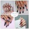 imageBABALAL Medium Length Press on Nails Oval Fake Nails Glossy Nails Pink Nails Round Artificial Nails for Women and Girls