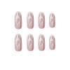 imageBABALAL Medium Length Press on Nails Oval Fake Nails Glossy Nails Pink Nails Round Artificial Nails for Women and Girls