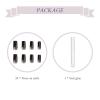 imageBABALAL Medium Length Press on Nails Square Fake Nails Glossy Nails Squoval Nails Black Acrylic Nails for Women and Girls