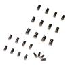 imageBABALAL Medium Length Press on Nails Square Fake Nails Glossy Nails Squoval Nails Black Acrylic Nails for Women and Girls