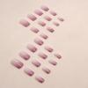imageBABALAL Oval Press on Nails Short Fake Nails White French Tip Glue on Nails Blue Flower Acrylic Nails 24Pcs Spring Round Nails for Women and GirlsFNL111purple