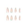 imageBABALAL Oval Press on Nails Short Fake Nails White French Tip Glue on Nails Blue Flower Acrylic Nails 24Pcs Spring Round Nails for Women and GirlsFNL110green