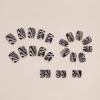 imageBABALAL Oval Press on Nails Short Fake Nails White French Tip Glue on Nails Blue Flower Acrylic Nails 24Pcs Spring Round Nails for Women and GirlsFNL106brown