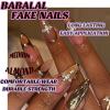 imageBABALAL Press on Nails Medium Almond Fake Nails Pink French Tip Glue on Nails Heart Acrylic Nails Valentine Day Romantic Stick on Nails 24Pcs Glossy Manicure Stick on Nails Stiletto Artificial NailsANW14