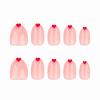 imageBABALAL Press on Nails Medium Almond Fake Nails Pink French Tip Glue on Nails Heart Acrylic Nails Valentine Day Romantic Stick on Nails 24Pcs Glossy Manicure Stick on Nails Stiletto Artificial NailsANW11