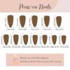 imageBABALAL Press on Nails Medium Almond Fake Nails Pink French Tip Glue on Nails Heart Acrylic Nails Valentine Day Romantic Stick on Nails 24Pcs Glossy Manicure Stick on Nails Stiletto Artificial NailsANW14
