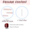 imageBABALAL Press on Nails Medium Almond Fake Nails Pink French Tip Glue on Nails Heart Acrylic Nails Valentine Day Romantic Stick on Nails 24Pcs Glossy Manicure Stick on Nails Stiletto Artificial NailsANW12
