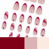 imageBABALAL Press on Nails Medium Almond Fake Nails Pink French Tip Glue on Nails Heart Acrylic Nails Valentine Day Romantic Stick on Nails 24Pcs Glossy Manicure Stick on Nails Stiletto Artificial NailsANW09