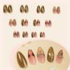 imageBABALAL Press on Nails Medium Almond Fake Nails Pink French Tip Glue on Nails Heart Acrylic Nails Valentine Day Romantic Stick on Nails 24Pcs Glossy Manicure Stick on Nails Stiletto Artificial NailsANW14