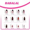 imageBABALAL Press on Nails Medium Almond Fake Nails Pink French Tip Glue on Nails Heart Acrylic Nails Valentine Day Romantic Stick on Nails 24Pcs Glossy Manicure Stick on Nails Stiletto Artificial NailsANW18