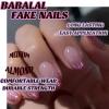 imageBABALAL Press on Nails Medium Almond Fake Nails Pink French Tip Glue on Nails Heart Acrylic Nails Valentine Day Romantic Stick on Nails 24Pcs Glossy Manicure Stick on Nails Stiletto Artificial NailsANW19