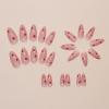 imageBABALAL Press on Nails Medium Almond Fake Nails Pink French Tip Glue on Nails Heart Acrylic Nails Valentine Day Romantic Stick on Nails 24Pcs Glossy Manicure Stick on Nails Stiletto Artificial NailsANW15