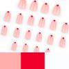 imageBABALAL Press on Nails Medium Almond Fake Nails Pink French Tip Glue on Nails Heart Acrylic Nails Valentine Day Romantic Stick on Nails 24Pcs Glossy Manicure Stick on Nails Stiletto Artificial NailsANW11