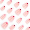 imageBABALAL Press on Nails Medium Almond Fake Nails Pink French Tip Glue on Nails Heart Acrylic Nails Valentine Day Romantic Stick on Nails 24Pcs Glossy Manicure Stick on Nails Stiletto Artificial NailsANW11