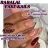 imageBABALAL Press on Nails Medium Almond Fake Nails Pink French Tip Glue on Nails Heart Acrylic Nails Valentine Day Romantic Stick on Nails 24Pcs Glossy Manicure Stick on Nails Stiletto Artificial NailsANW04