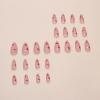 imageBABALAL Press on Nails Medium Almond Fake Nails Pink French Tip Glue on Nails Heart Acrylic Nails Valentine Day Romantic Stick on Nails 24Pcs Glossy Manicure Stick on Nails Stiletto Artificial NailsANW15