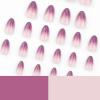 imageBABALAL Press on Nails Medium Almond Fake Nails Pink French Tip Glue on Nails Heart Acrylic Nails Valentine Day Romantic Stick on Nails 24Pcs Glossy Manicure Stick on Nails Stiletto Artificial NailsANW19