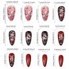 imageBABALAL Press on Nails Medium Almond Fake Nails Pink French Tip Glue on Nails Heart Acrylic Nails Valentine Day Romantic Stick on Nails 24Pcs Glossy Manicure Stick on Nails Stiletto Artificial NailsANW01