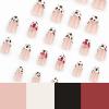 imageBABALAL Press on Nails Medium Almond Fake Nails Pink French Tip Glue on Nails Heart Acrylic Nails Valentine Day Romantic Stick on Nails 24Pcs Glossy Manicure Stick on Nails Stiletto Artificial NailsANW22