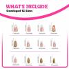 imageBABALAL Press on Nails Medium Almond Fake Nails Pink French Tip Glue on Nails Heart Acrylic Nails Valentine Day Romantic Stick on Nails 24Pcs Glossy Manicure Stick on Nails Stiletto Artificial NailsANW03