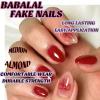 imageBABALAL Press on Nails Medium Almond Fake Nails Pink French Tip Glue on Nails Heart Acrylic Nails Valentine Day Romantic Stick on Nails 24Pcs Glossy Manicure Stick on Nails Stiletto Artificial NailsANW08